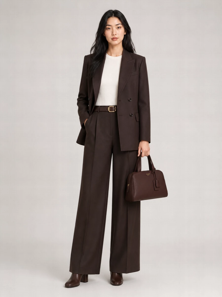 Max Mara camel hair wide-leg trousers