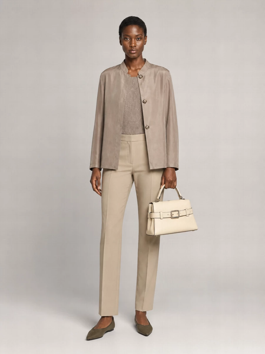 Emporio Armani Mandarin Collar Relaxed-Fit Shirt Jacket