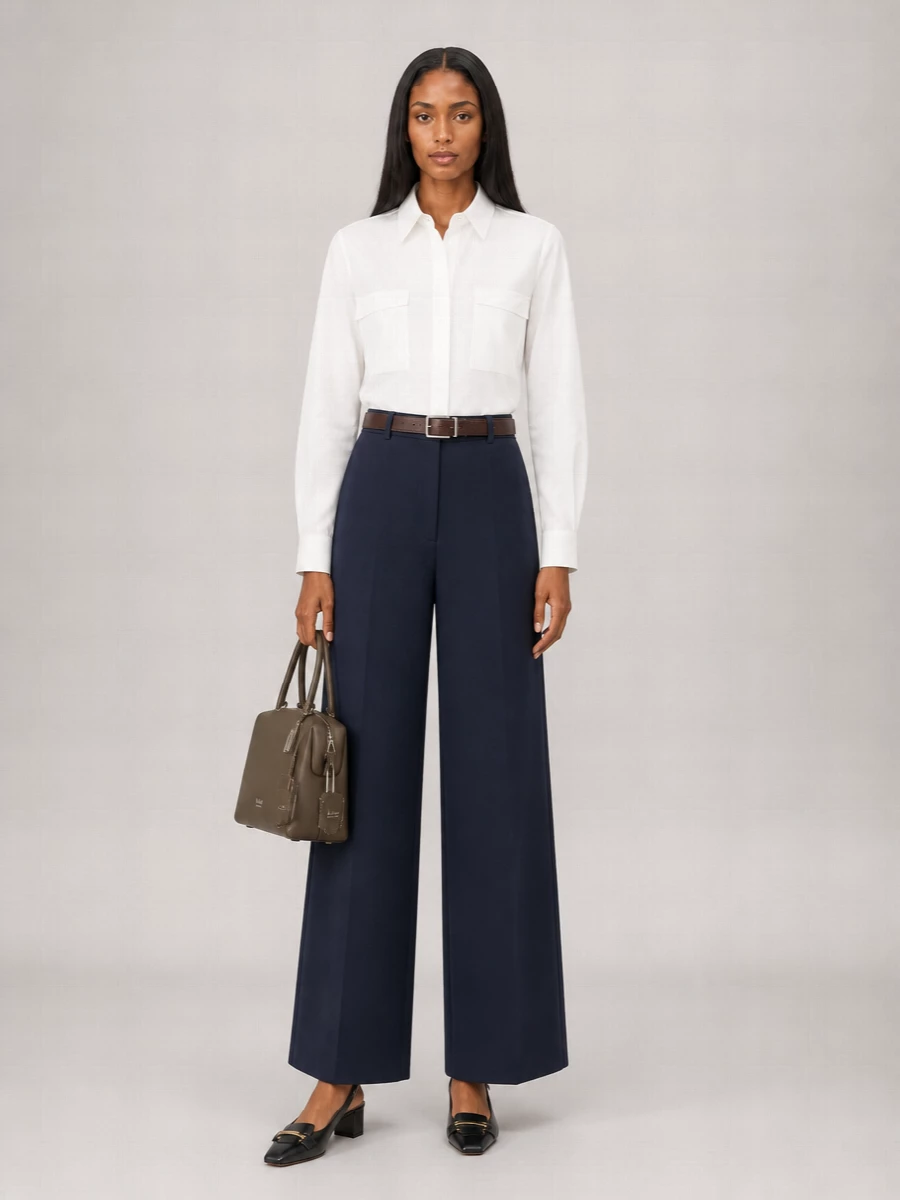 S Max Mara Wide-Leg Mid-Rise Trousers With Belt