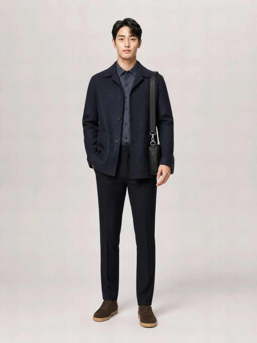 Zegna Linen Blend Single Breasted Coat