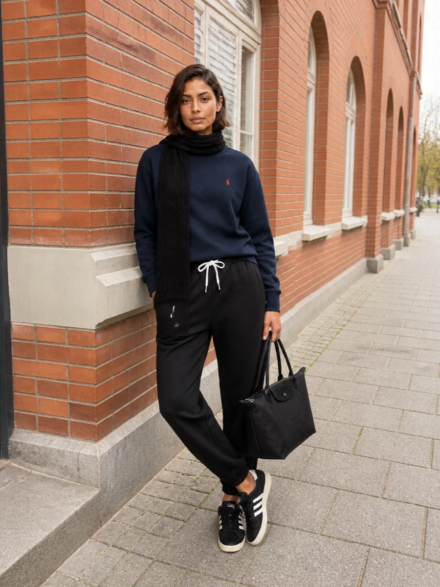 Polo ralph lauren joggers navy sweatshirt outfit