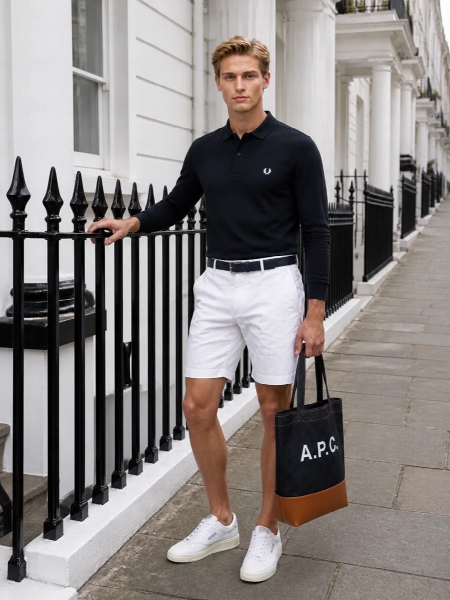 Fred perry polo ralph lauren white chino shorts