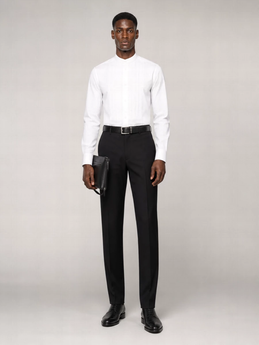 Fendi Cotton Slim-Fit Band-Collar Shirt