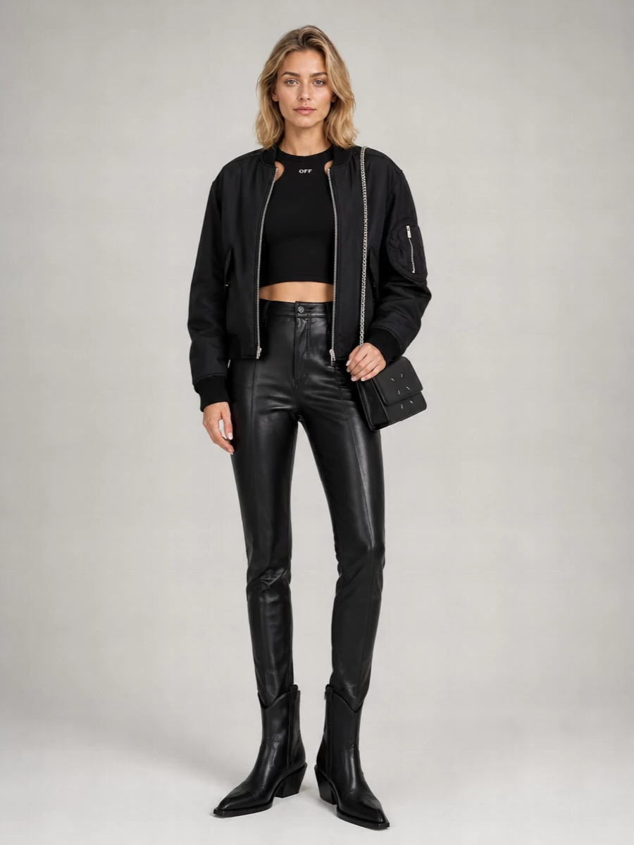 Off-White Leather High Heel Boots