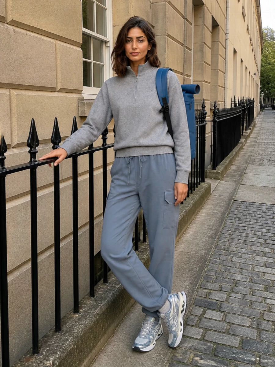 Canada goose track pants half zip asics sneakers