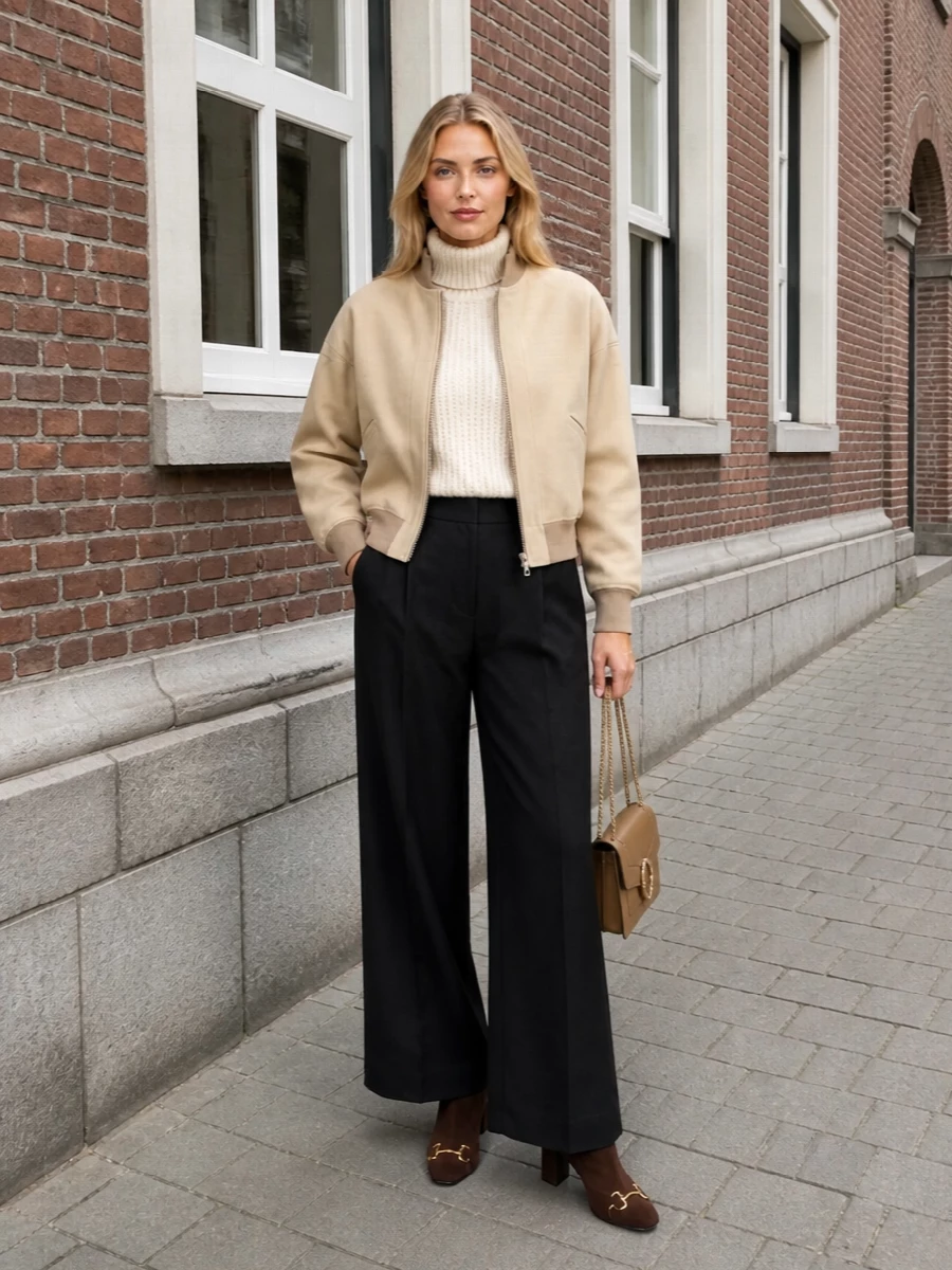 Gucci bomber wide leg trousers ankle boots
