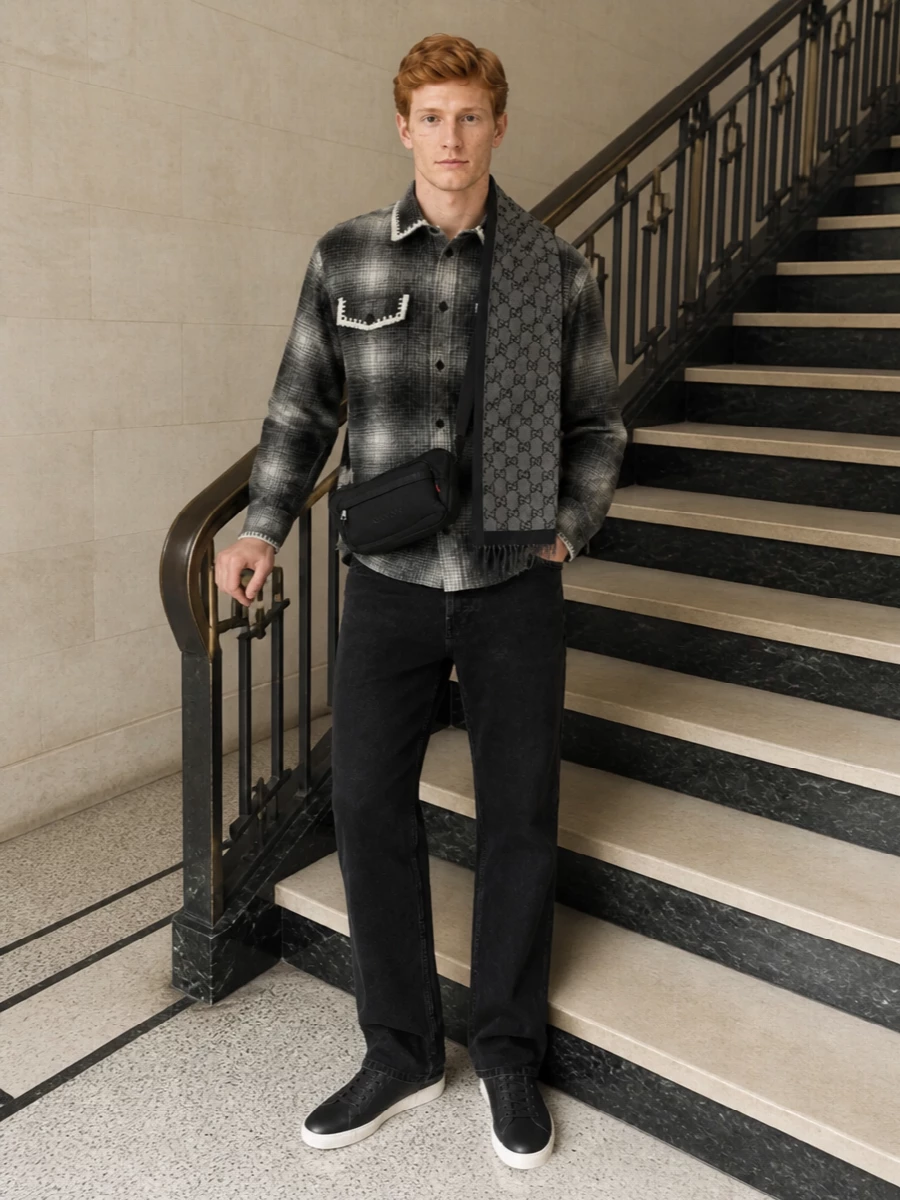 Golden goose shirt black jeans gucci crossbody