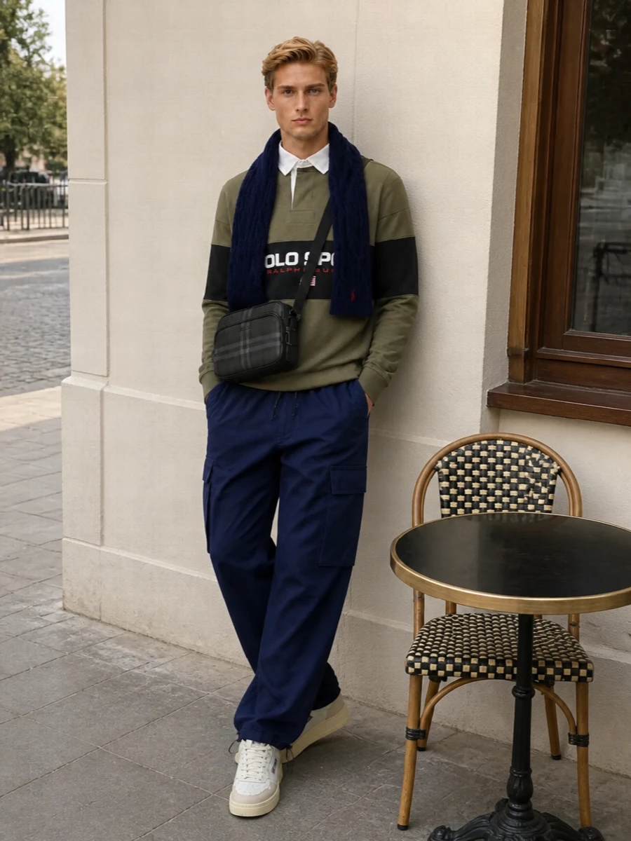 Polo rugby navy cargo pants autry sneakers
