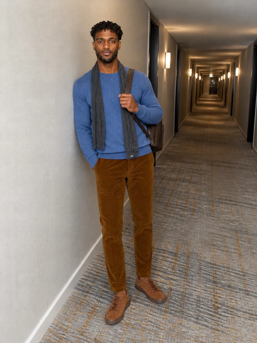 Polo ralph lauren blue sweater corduroy trousers