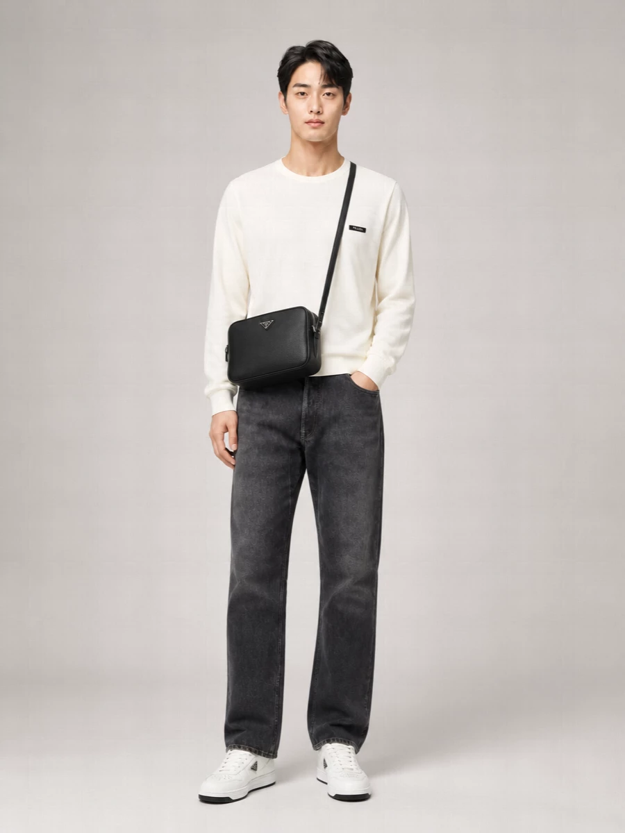 Prada Calf Leather Crossbody Bag