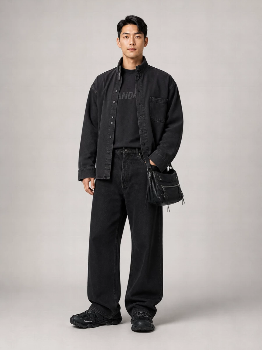 Balenciaga Cotton Zip Up Shirt Jacket