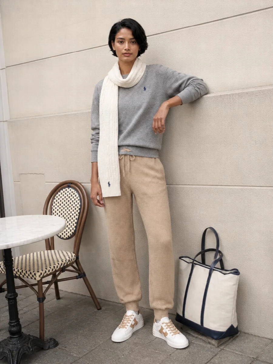 Polo ralph lauren grey sweatshirt camel joggers