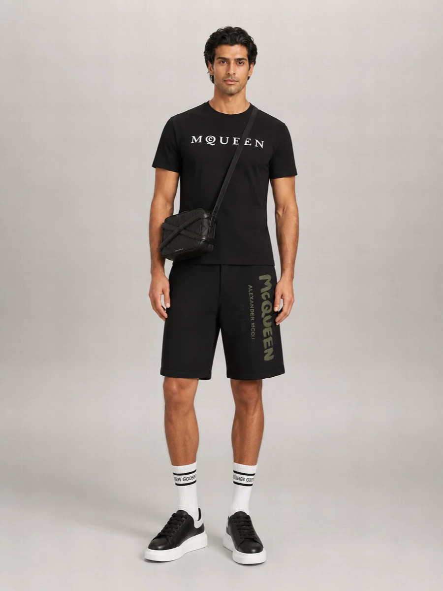 Alexander Mcqueen Cotton Printed Bermuda Shorts