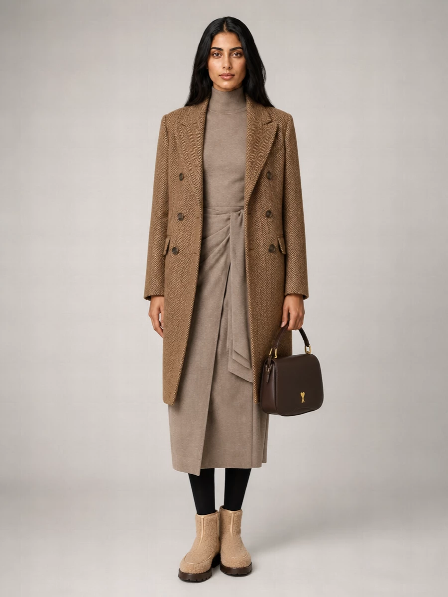 Ami Paris Double Breasted Wool Blend Blazer