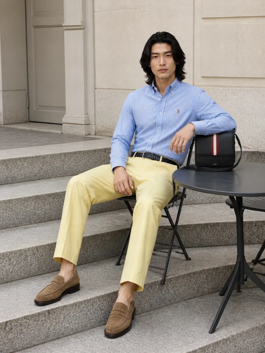 Polo ralph lauren chinos striped shirt loafers