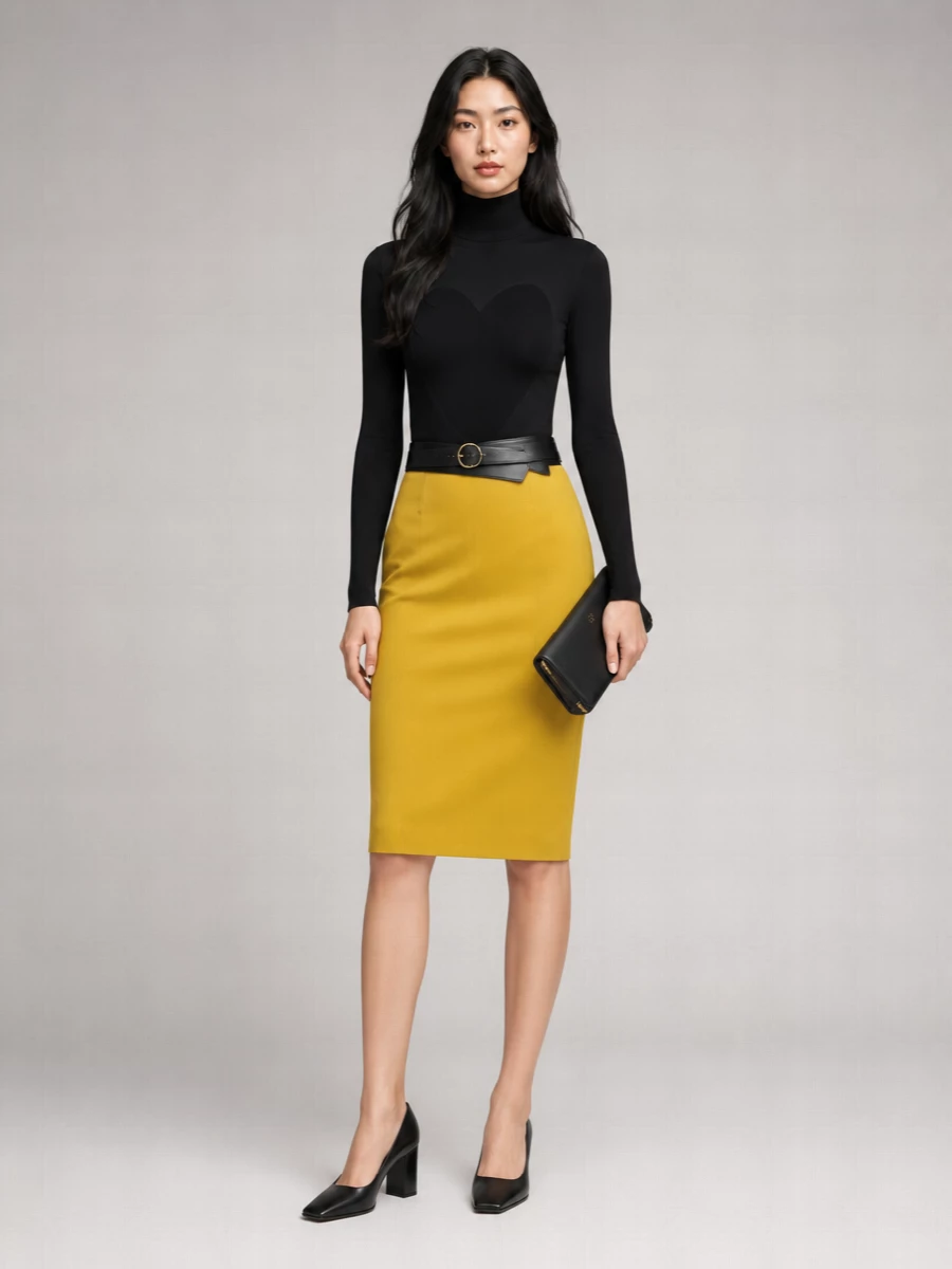 Alaïa Leather Fitted Skirt