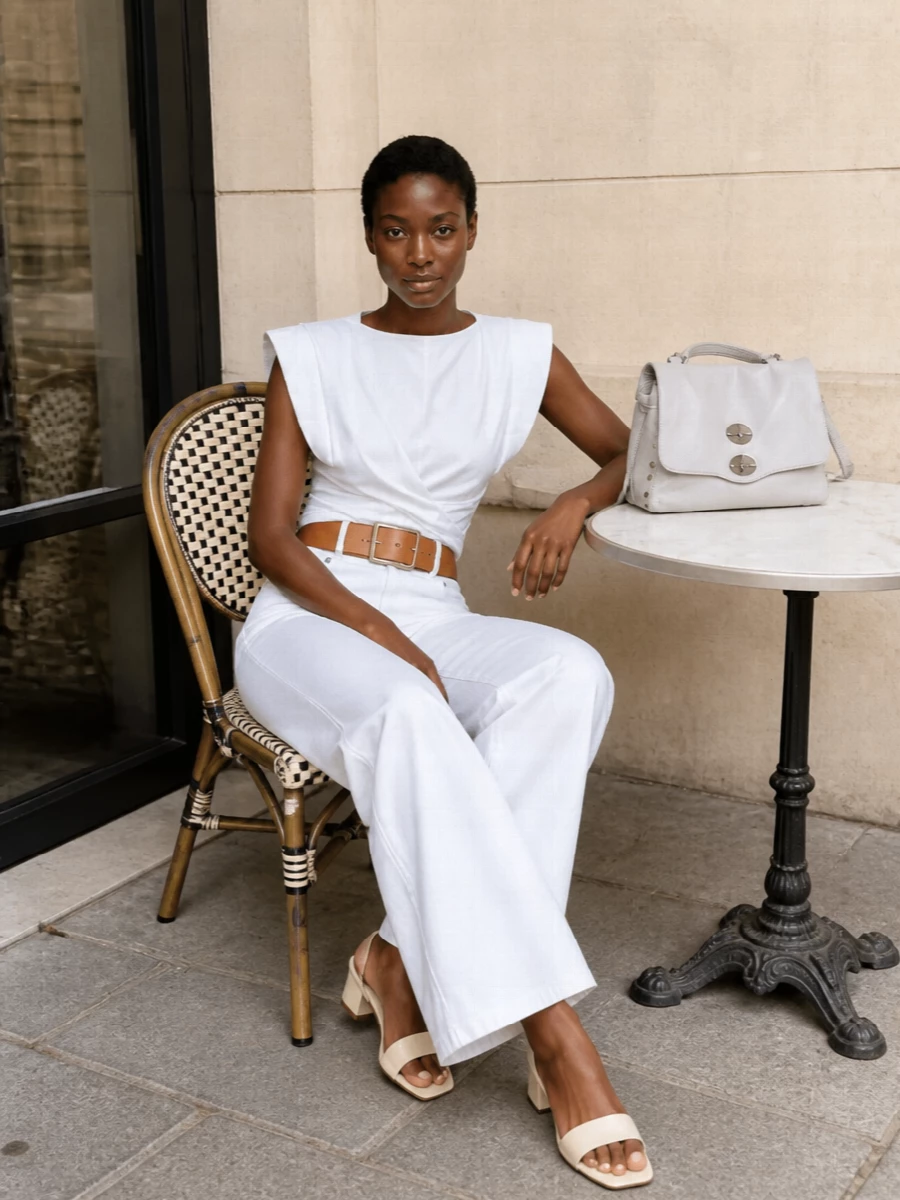 Isabel marant top white wide leg jeans outfit