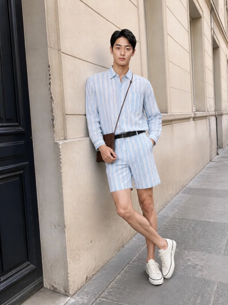 Jacquemus striped shirt shorts summer outfit