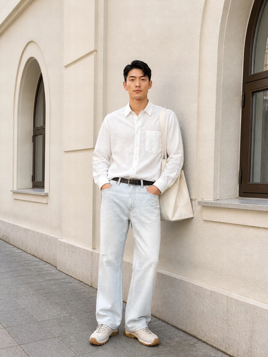 Our legacy pale denim white shirt outfit