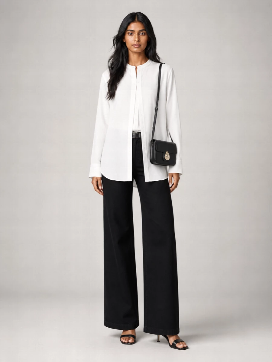 7 For All Mankind Denim High-Rise Wide-Leg Jeans