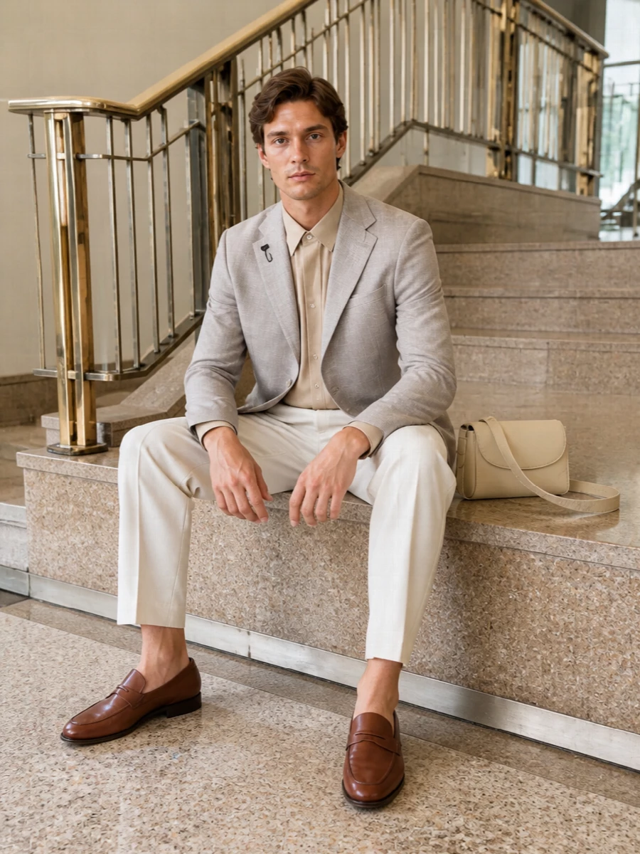 Lardini ivory suit tods loafers summer events