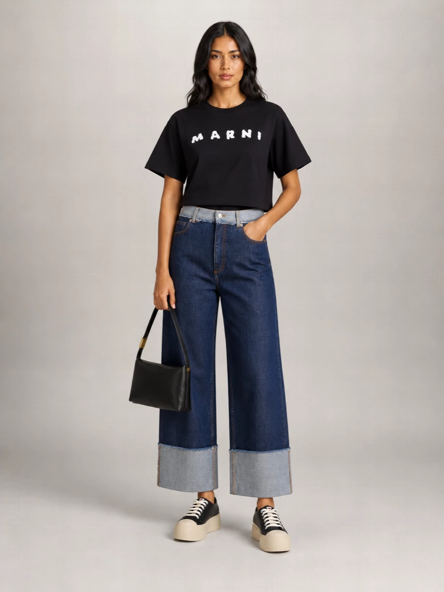 Marni Cotton Oversized Logo-Print T-Shirt