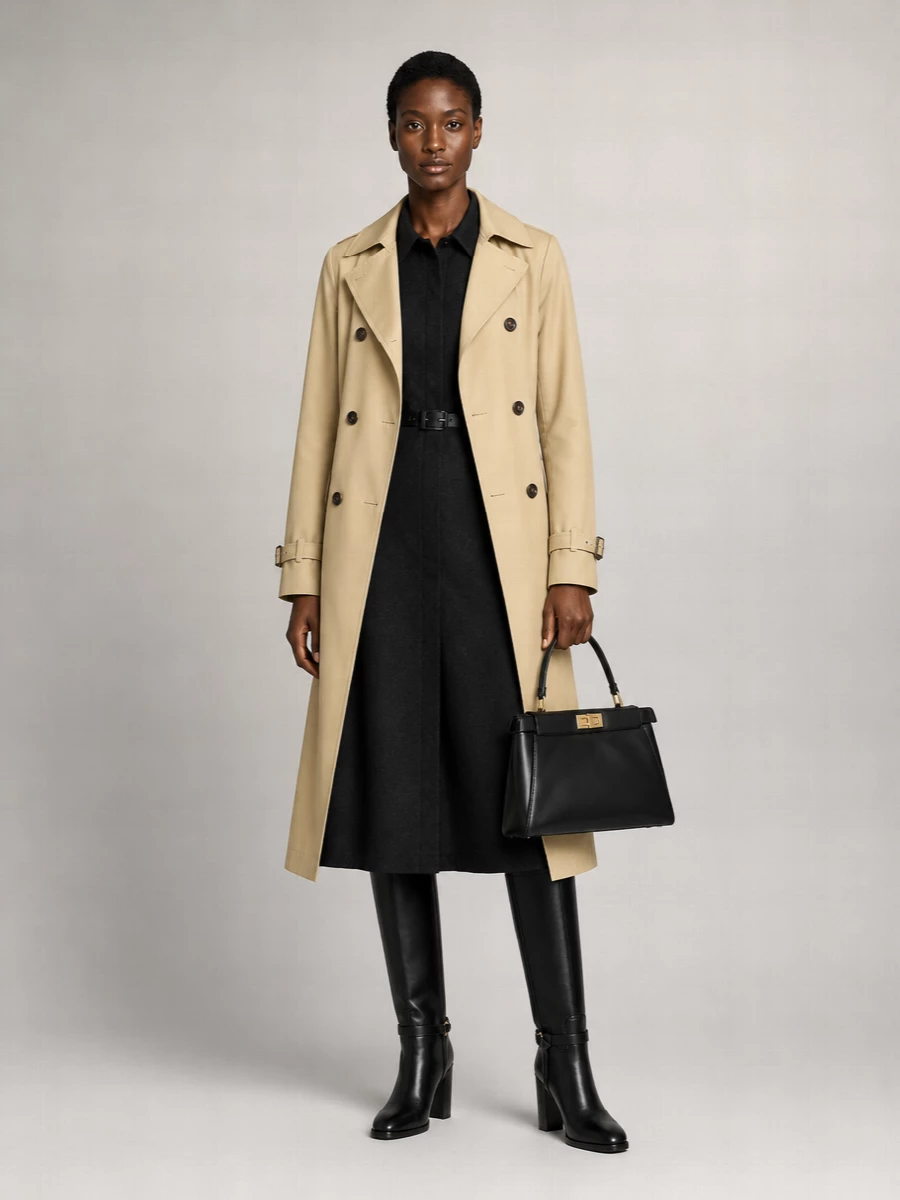 Fendi Cotton Double-Breasted Belted Trench Coat