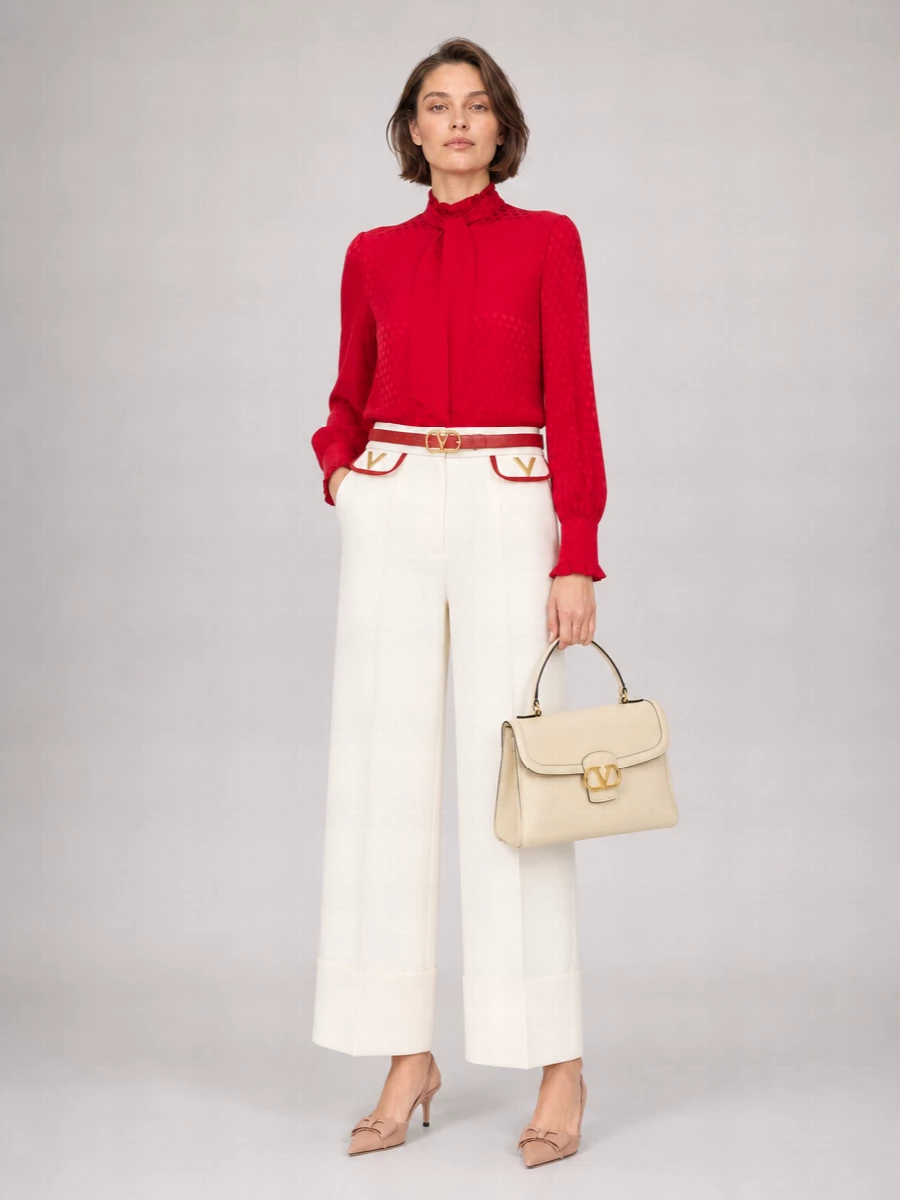 Valentino Silk Wide-Leg Trousers