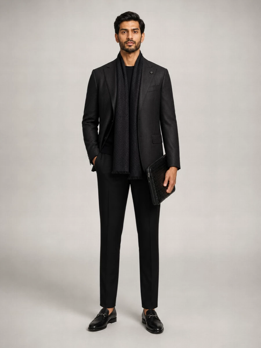 Lardini cashmere wool houndstooth suit jacket