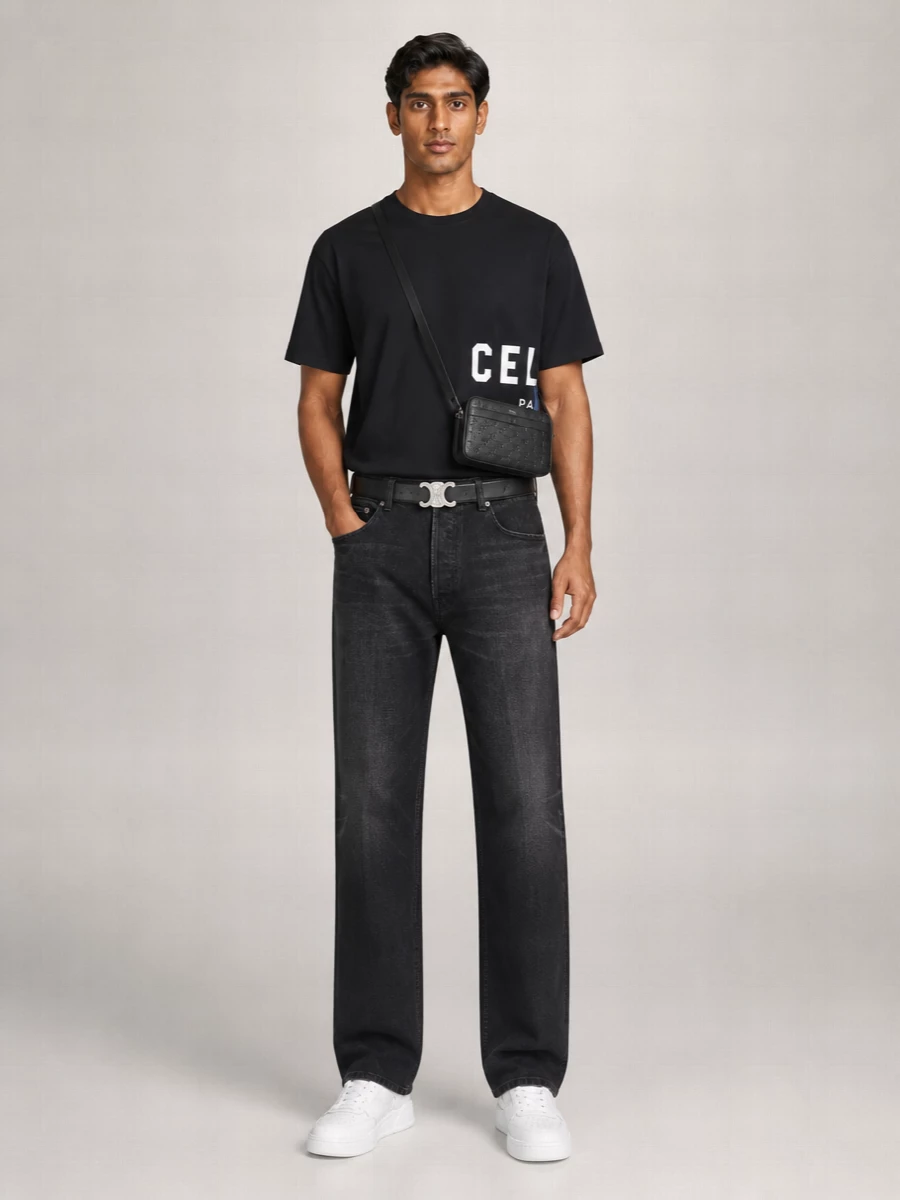 Celine Denim Mid-Rise Straight-Leg Jeans