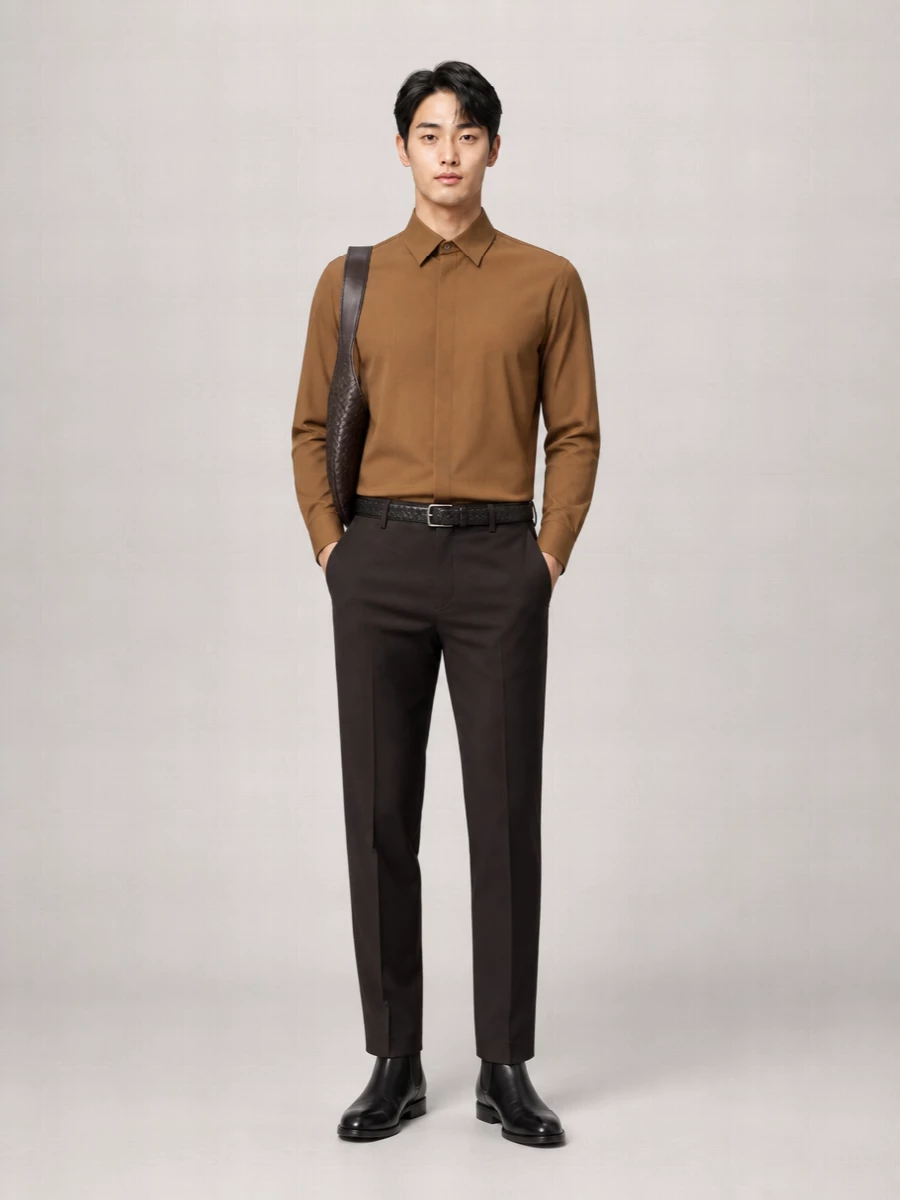 Fendi Virgin Wool Blend Straight-Leg Trousers