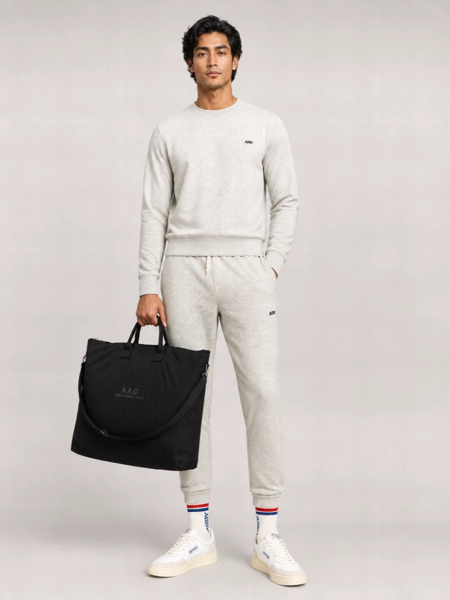 Autry Mélange Cotton Crew Neck Sweatshirt