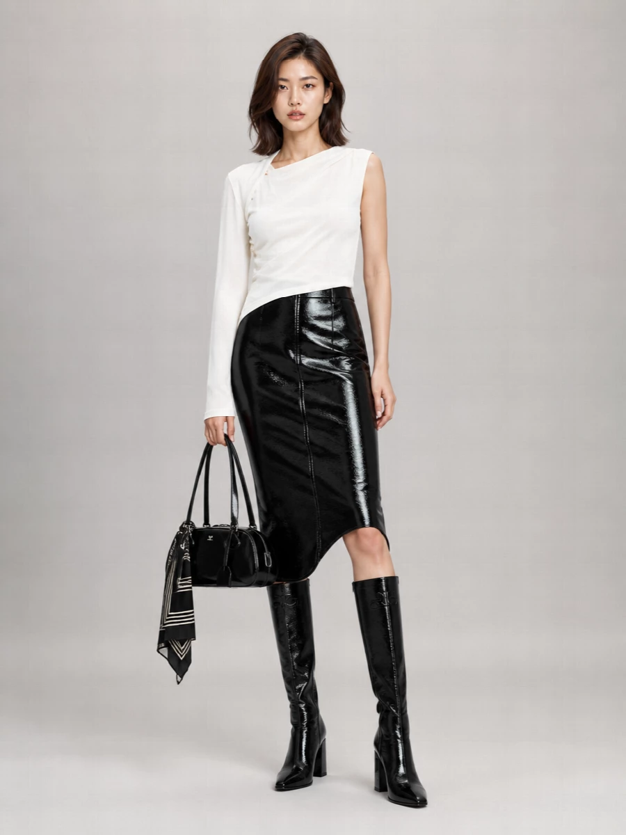 Courrèges Cotton Asymmetric One-Shoulder T-Shirt