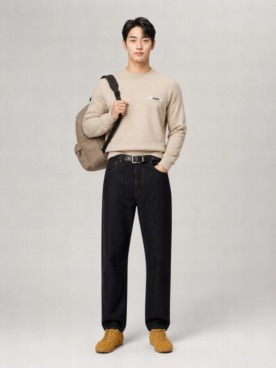 Jacquemus Cotton Ribbed Crew Neck Sweatshirt