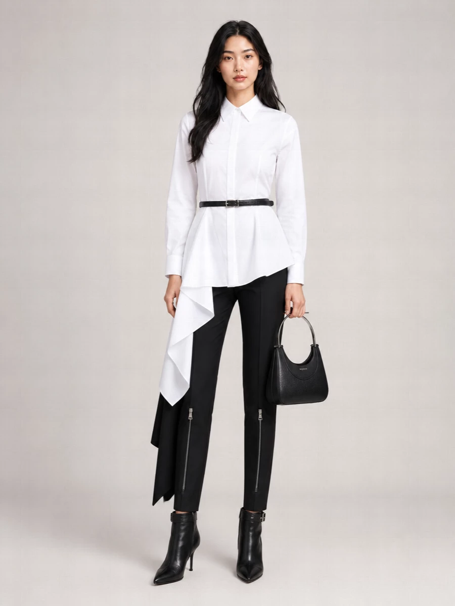 Alexander Mcqueen Wool High-Rise Straight-Leg Trousers