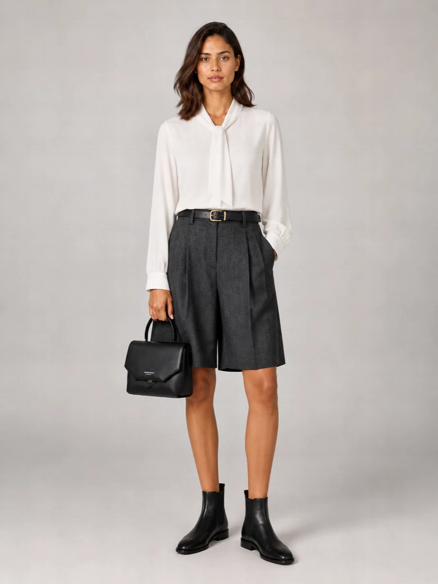 Emporio Armani Cashmere Flannel Shorts