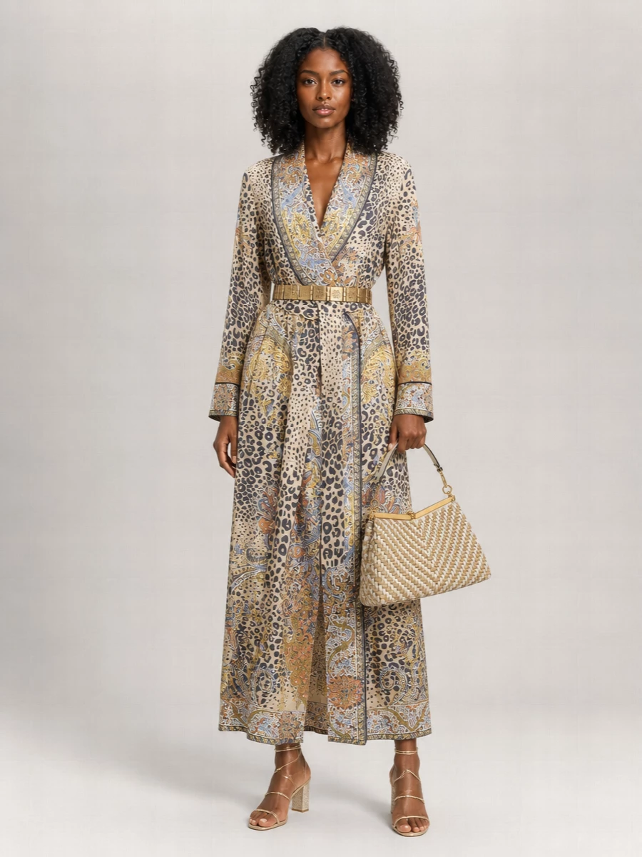 Etro Silk Printed Double-Breasted Maxi Dress