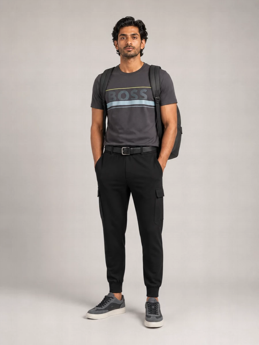 Boss Striped Cotton Short-Sleeve T-Shirt