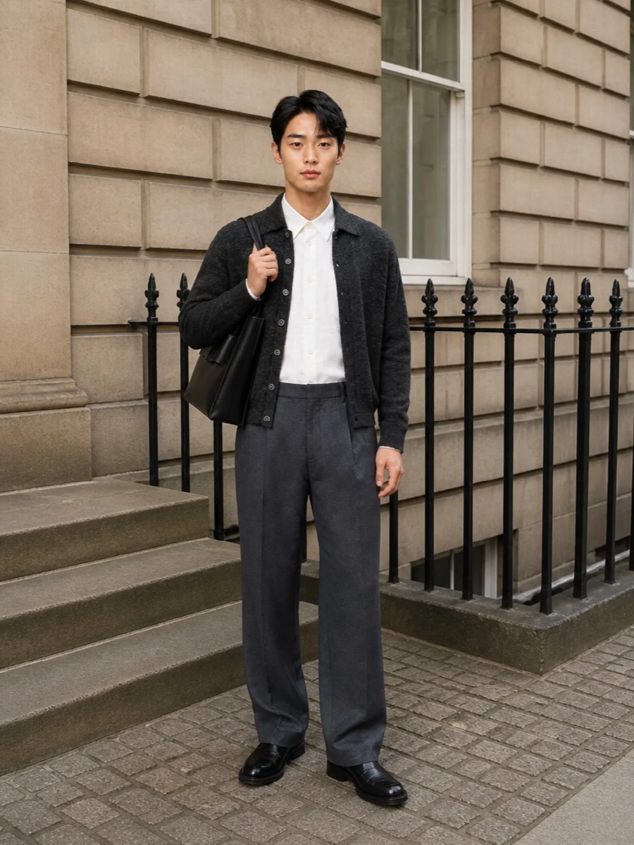 Our legacy knit jacket ami trousers outfit