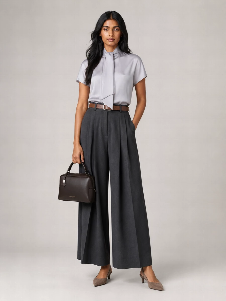 Brunello Cucinelli Silk Short-Sleeve Blouse