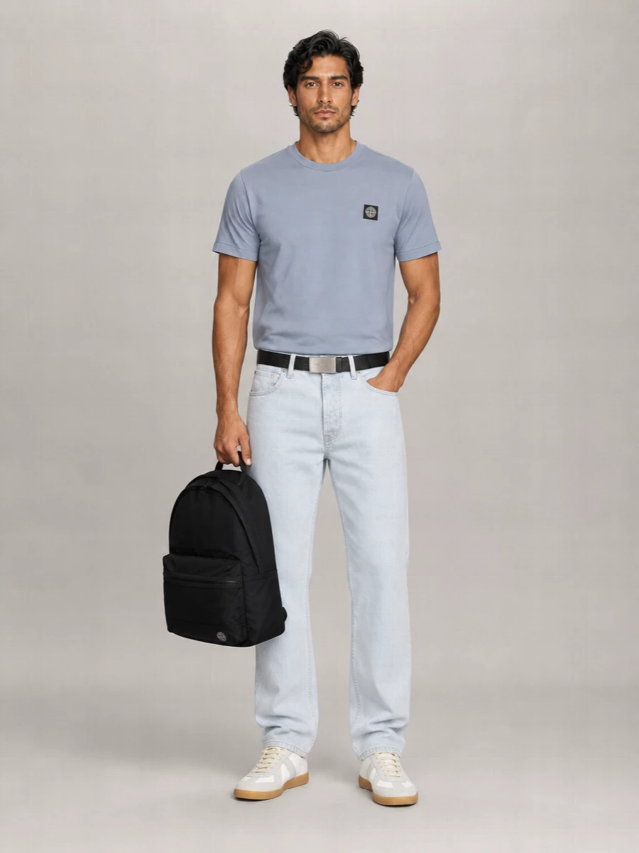 Stone Island Denim Mid-Rise Straight-Leg Jeans