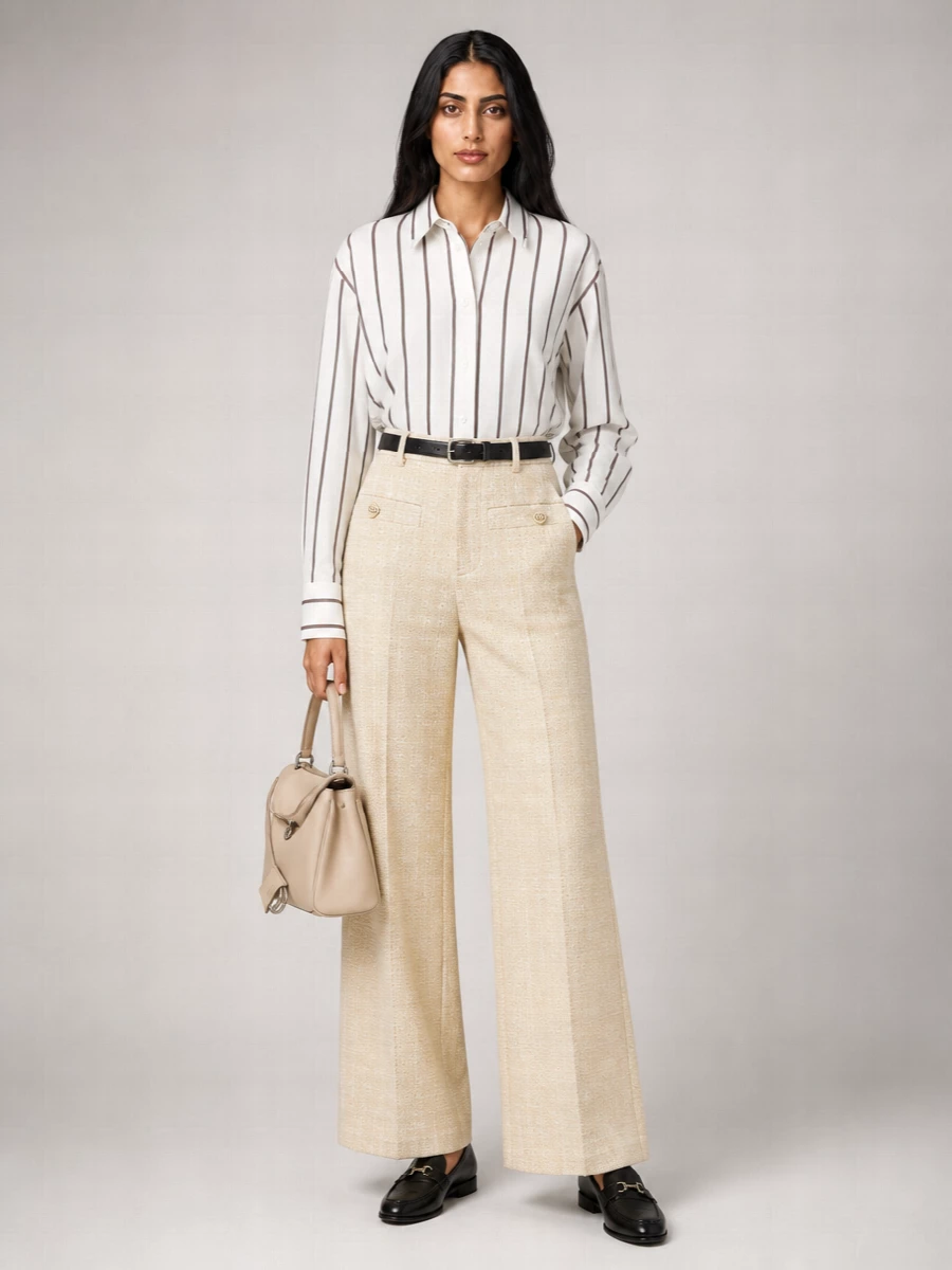 Gucci Silk Web Jacquard Long-Sleeve Shirt
