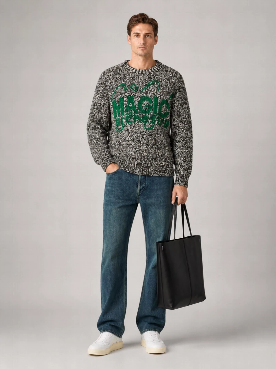 Jil Sander Jacquard Logo-Print Sweater