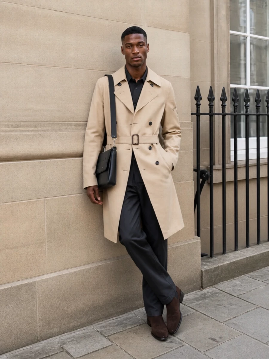 Maison margiela trench charcoal tailoring outfit