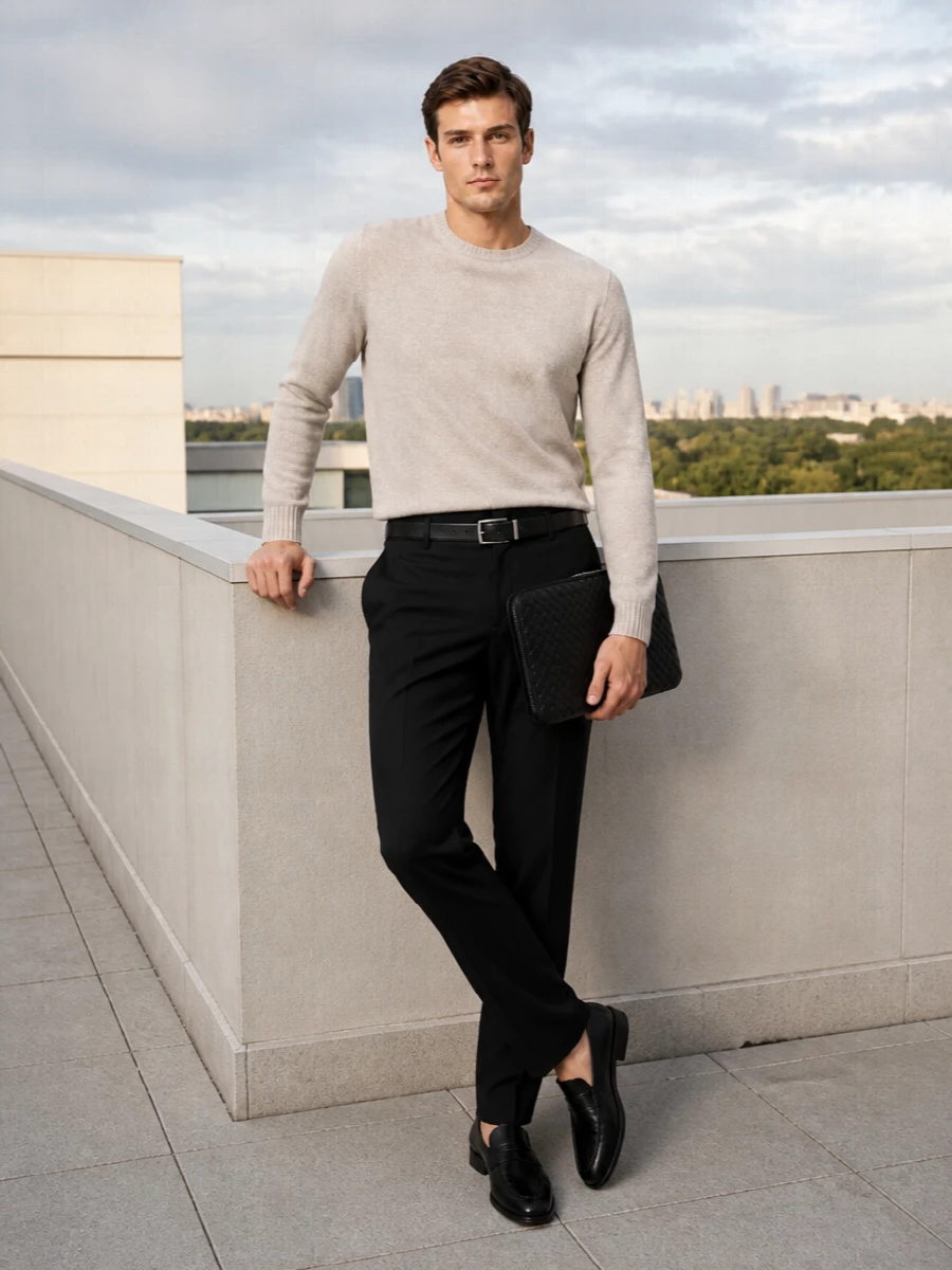 Herno trousers beige knit tods loafers