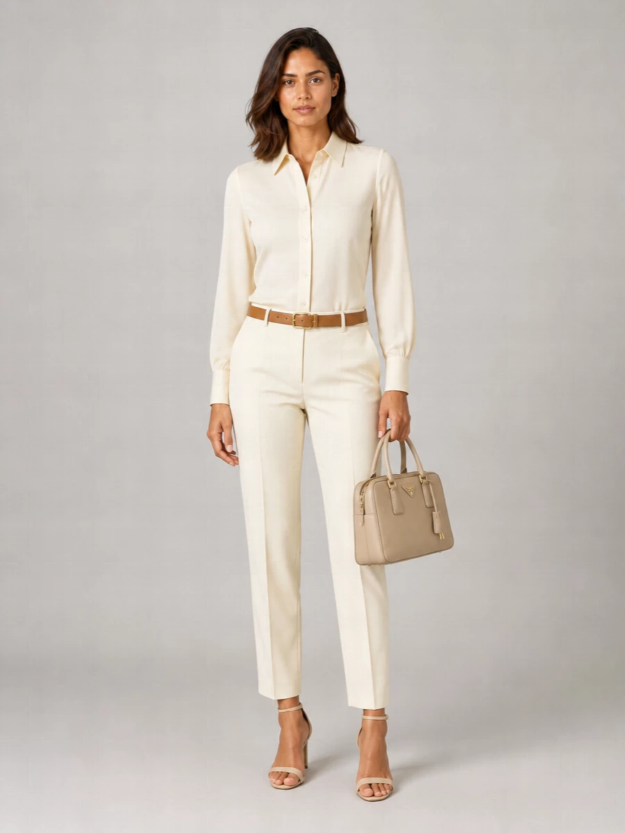 Brioni Wool Silk Linen Straight-Leg Trousers
