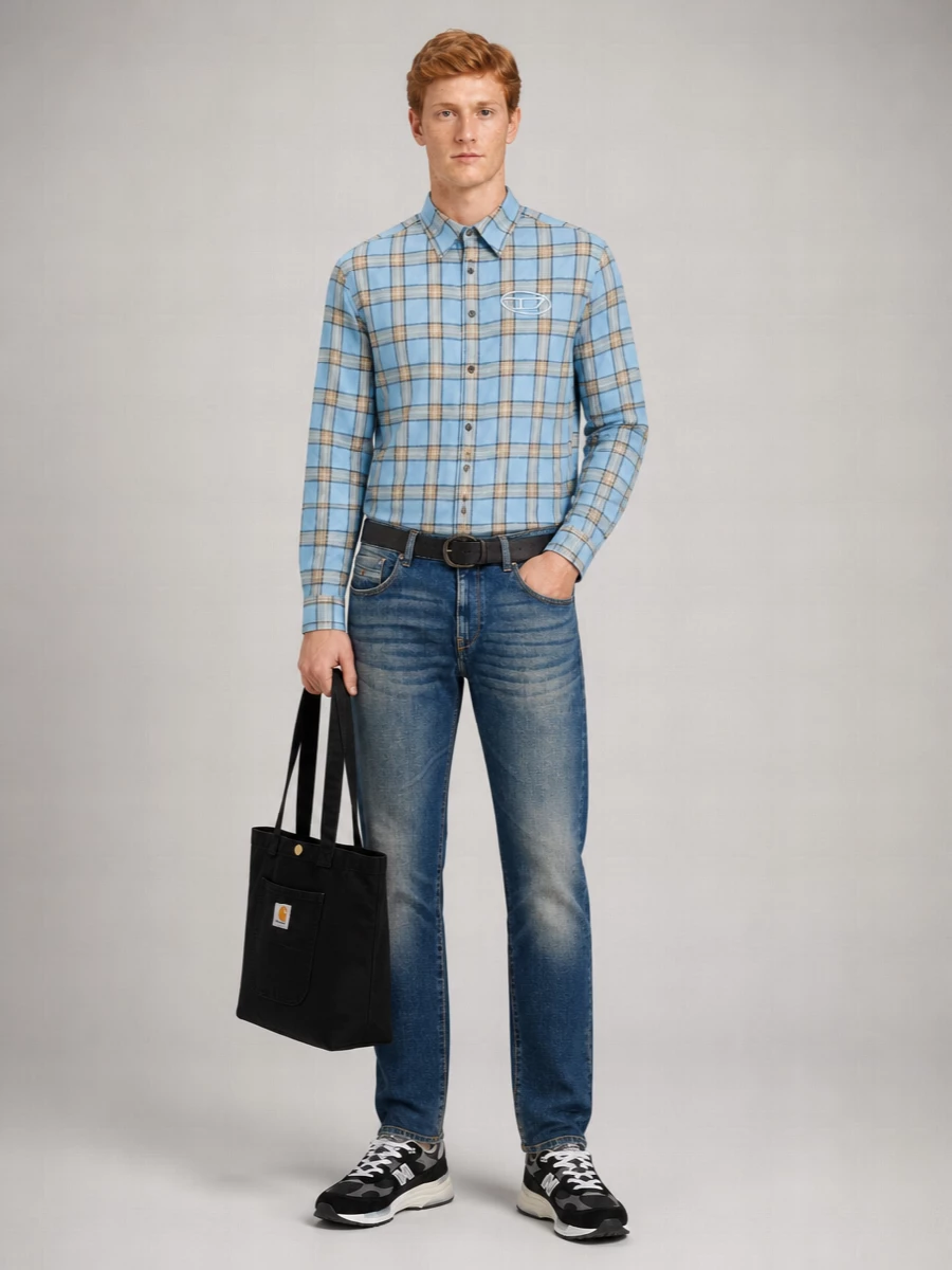 Diesel Denim Mid-Rise Slim-Leg Jeans