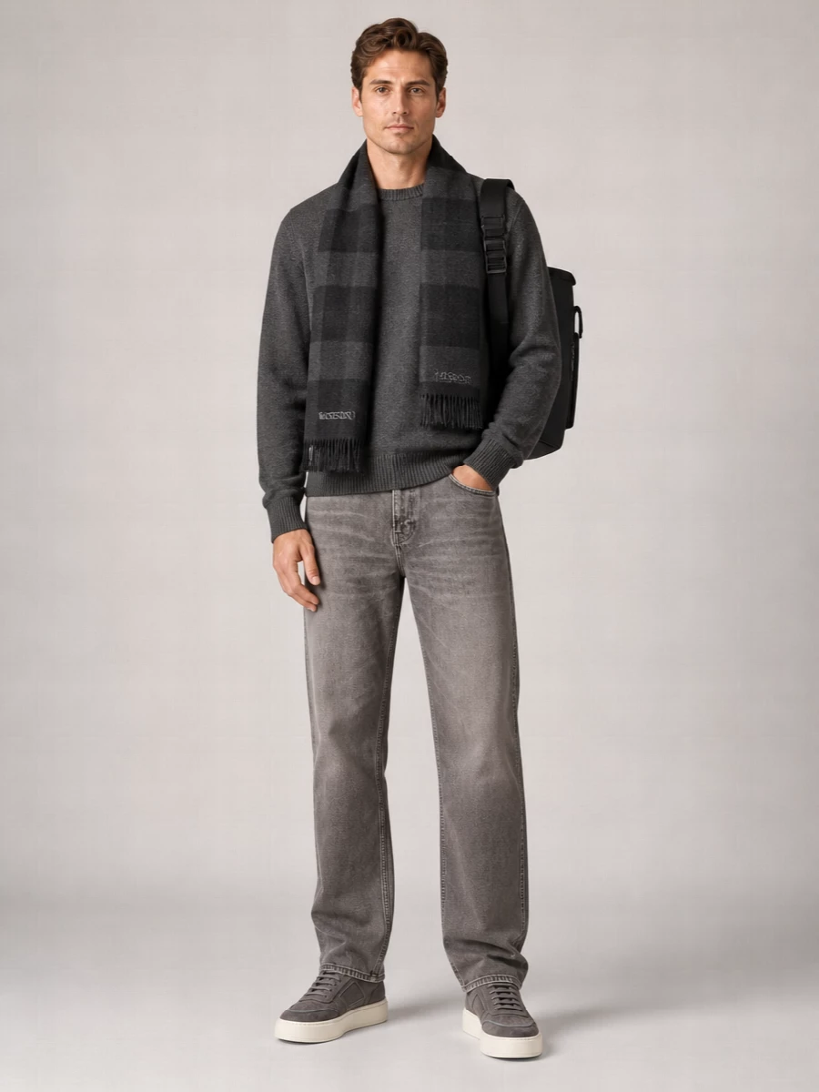 Represent Wool Blend Ribbed Crew Neck Sweater