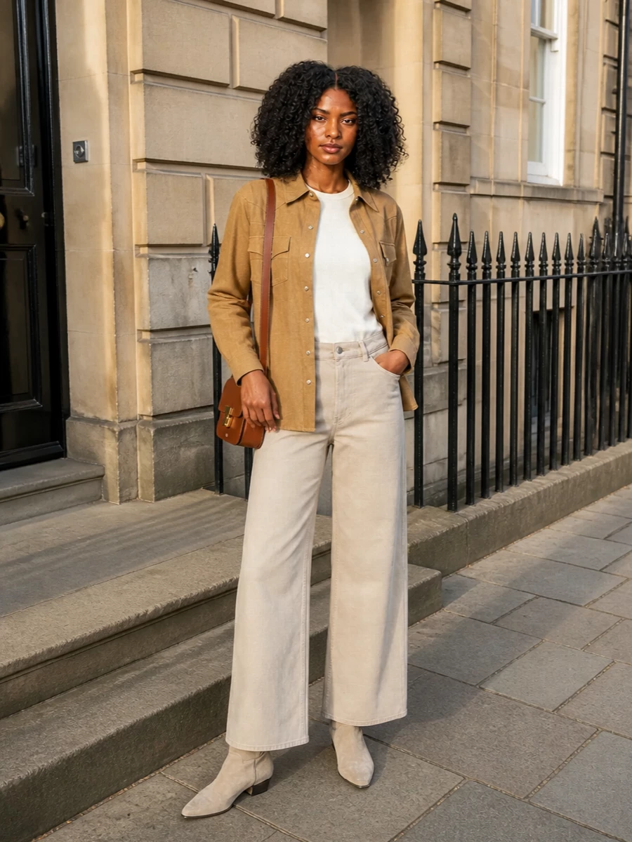 Apc western shirt jacket wide leg trousers