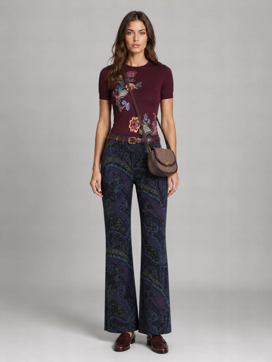 Etro Wool Short-Sleeve Sweater